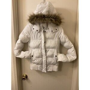 Anchorblue Snowsuit Jacket Size XS White Fluffy Rain Gear Mountains Outdoors